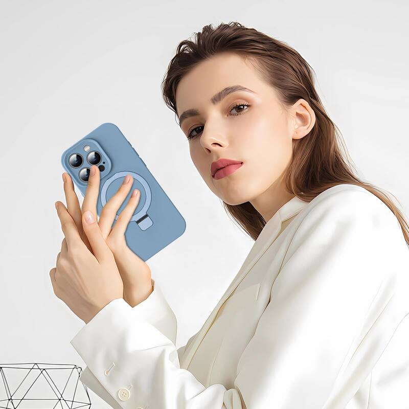 6.3" iPhone 16 Pro Case, Liquid Silicone, Moisturizing Factor, Extreme Soft Slim Phone Case with Stand, Compatible with MagSafe