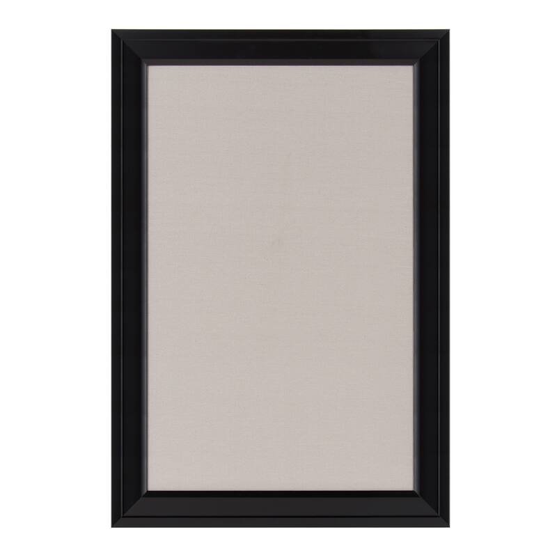 DesignOvation Bosc Framed Gray Linen Fabric Pinboard