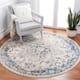 SAFAVIEH Madison Diederike Boho Medallion Distressed Rug - 5' x 5' Round - Ivory/Grey
