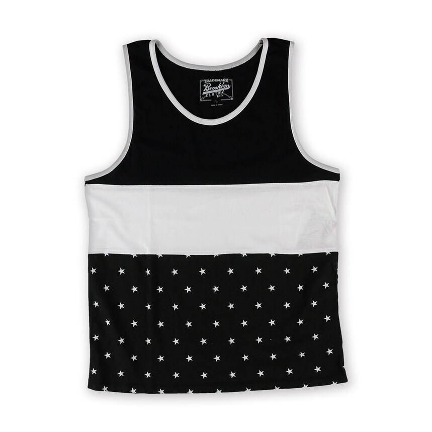 Shop Bkc Mens Pieced Flag Tank Top Black Large Free Shipping