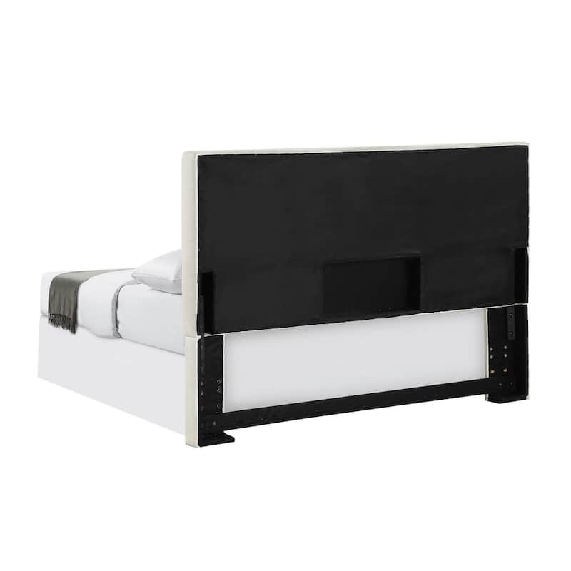Gemma Sand Upholstered Headboard with Soft Edges