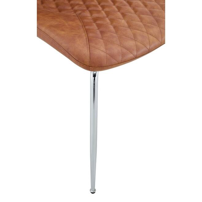 Set of 4, Oil Waxed Leather Dining Chairs with Diamond-Tufted Back