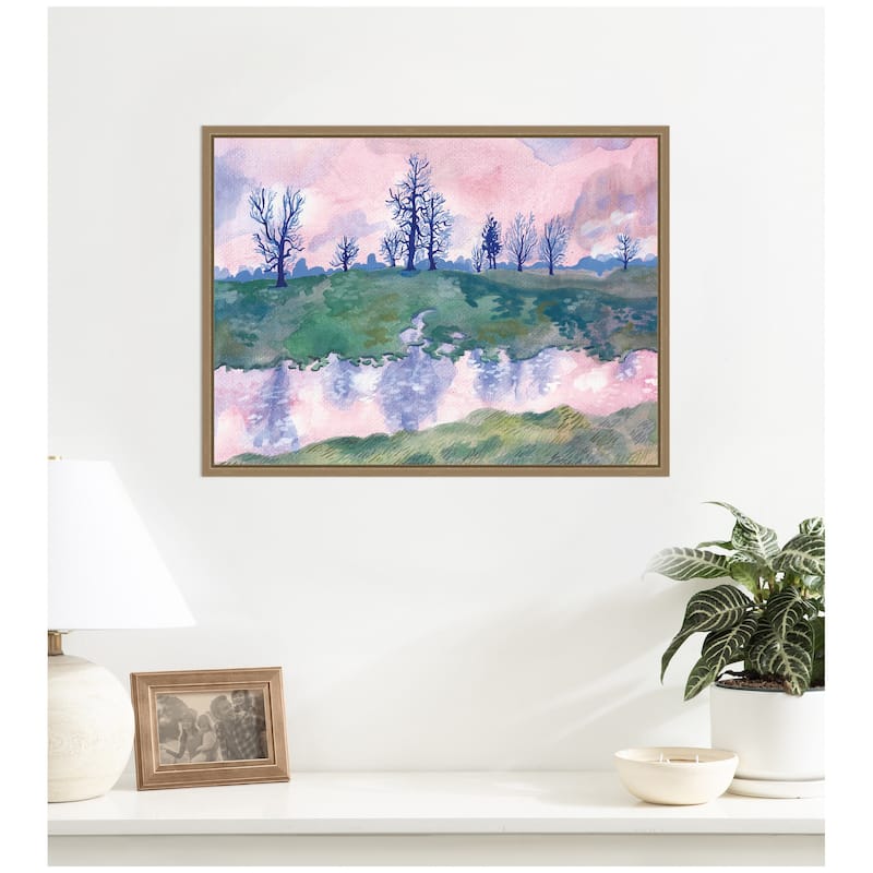 Kate and Laurel Lonely Oaks by Lucia Gianello Framed Canvas Wall Art Print