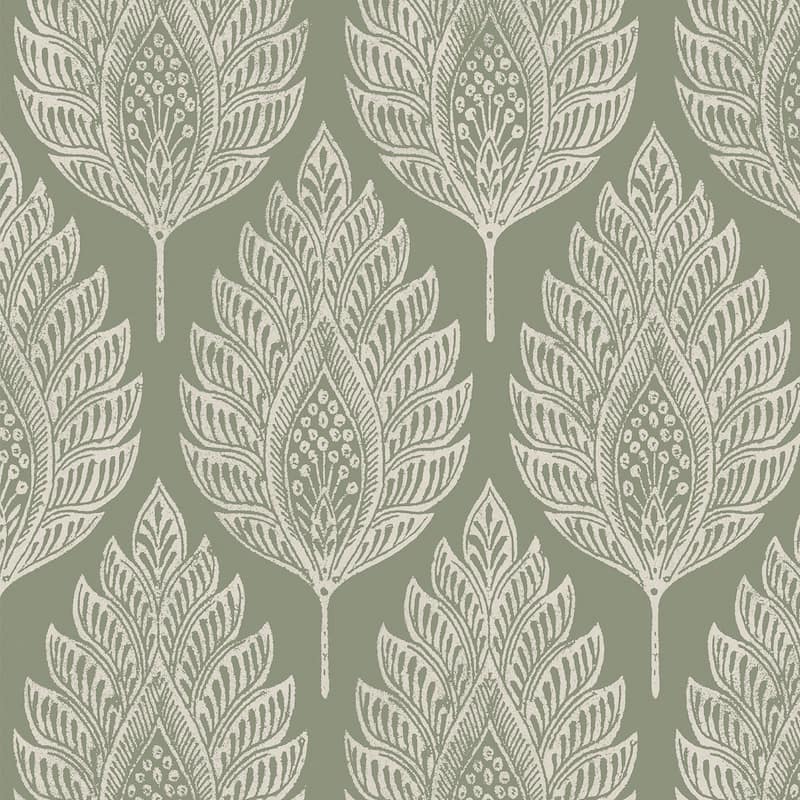 Graham & Brown Flame Leaf Sage Wallpaper