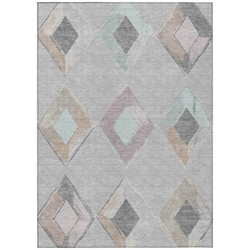 HomeRoots Geometric Transitional Rectangle Outdoor Rug