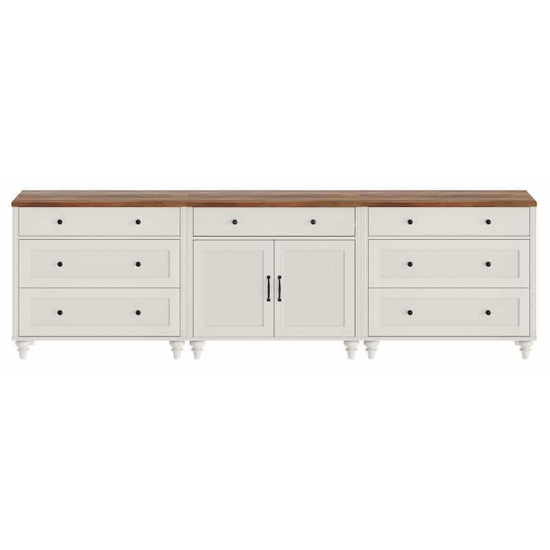 Farmhouse TV Stand with Doors and Drawer﻿