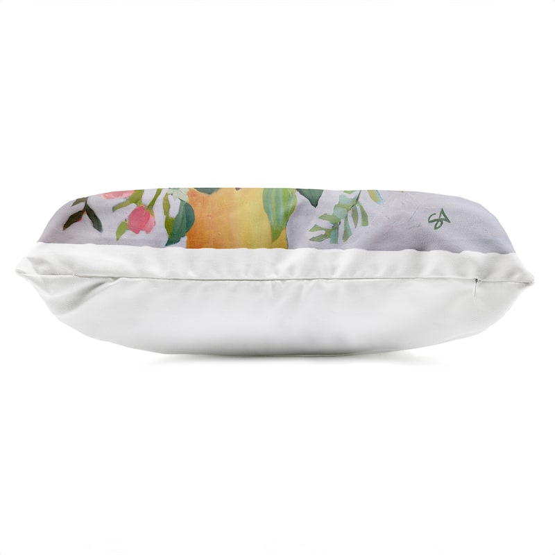 Stupell Assorted Flowers in Pink & Yellow Printed Outdoor Throw Pillow Design by Suzanne Allard