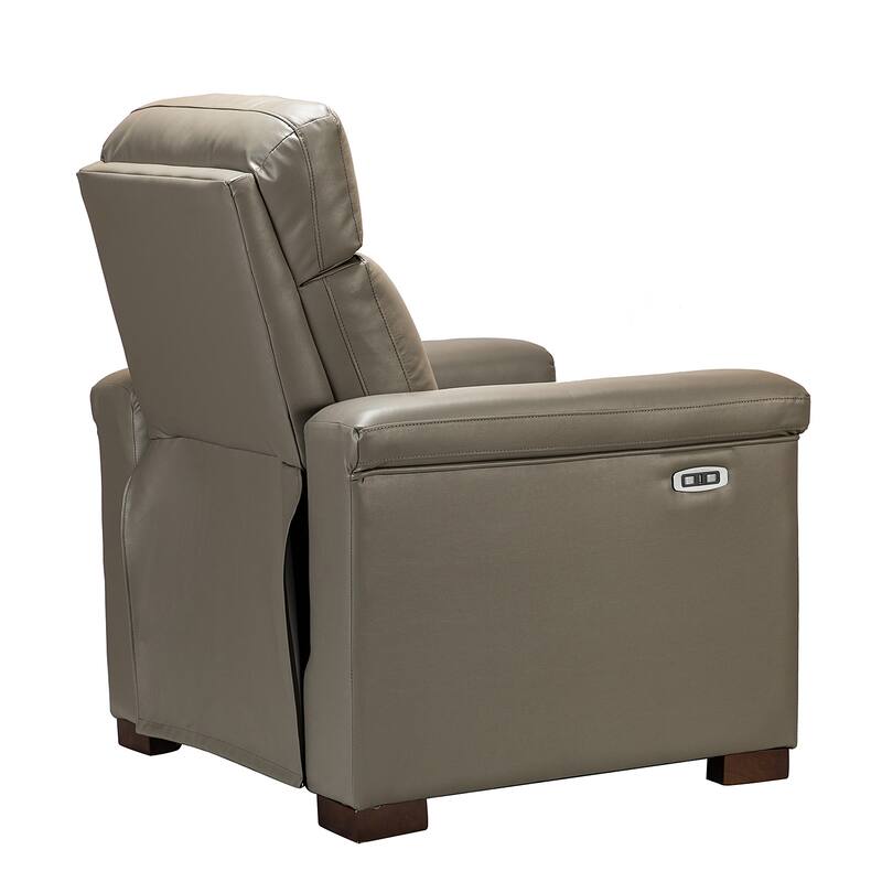 Alicia 34.65" Wide Contemporary Classic Genuine Leather Power Recliner With USB Port (Set of 2)