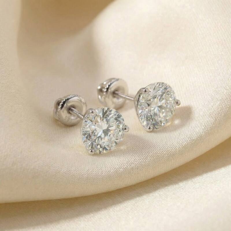 Bliss Diamond Certified 4 1/2 Ct Lab Grown Diamond Martini Screw Back Studs White Gold