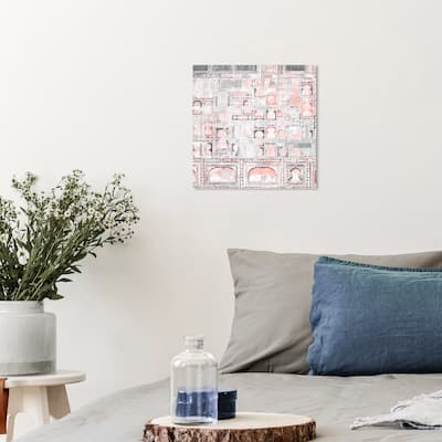 Wynwood Studio Canvas World and Countries Details of Akbar Pink and Light Pink Modern & Contemporary Wall Art Canvas Print