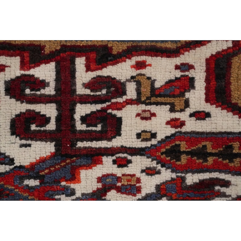 Hand Knotted Oriental 100% Wool Carpet Traditional All-Over Red Heriz Area Rug - 10' 0'' X 7' 4''