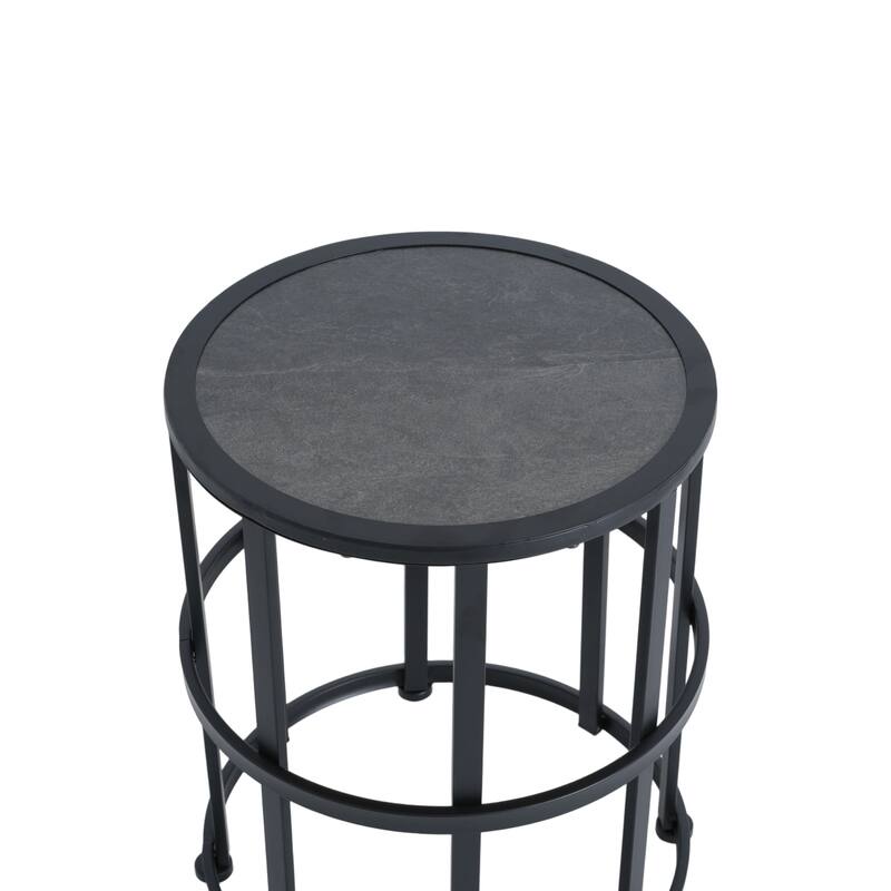 Christopher Knight Home - Altea Smooth Arc Back Outdoor Rocking Chair Set with Cushions and Ceramic Tile Side Table