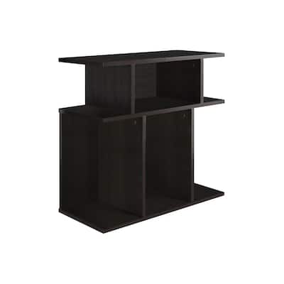 24" Rectangular Wood End Table with Six Open Shelves Perfect for Living Room or Office - 23.75”H x 11.75”W x 23.75”D
