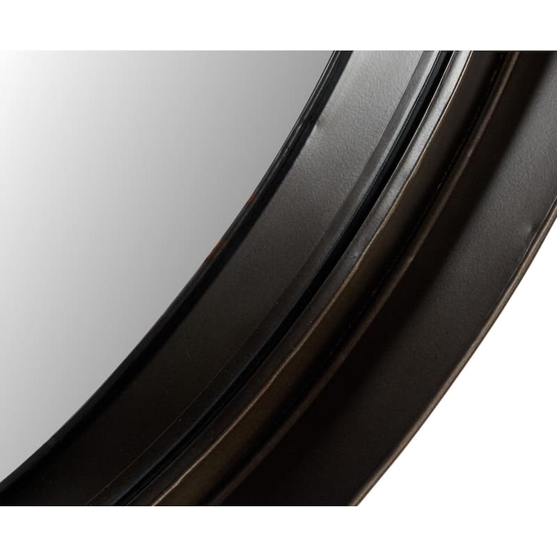 Metal Wall Mirror with Thin Frame - Black or Brown - Roche River Decor