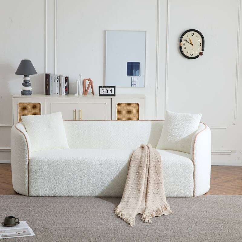 82" Fabric 3-Seater Sofa with Plush Cushions & 2 Pillows (900lb)
