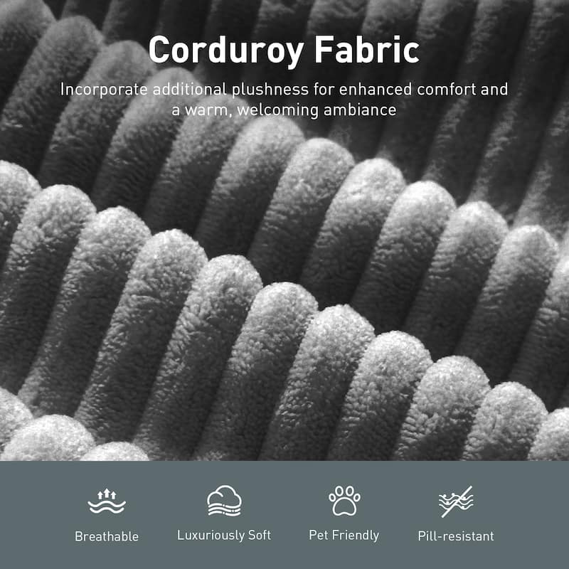 MAISON ARTS Chenille & Corduroy Modular Sectional Sofa Set, Comfy 5/6/7-Seat Living Room Couch with 3-Seater or Loveseat