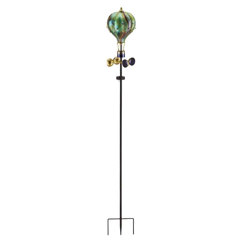 Swirl Balloon Spinner Solar Stake - Green