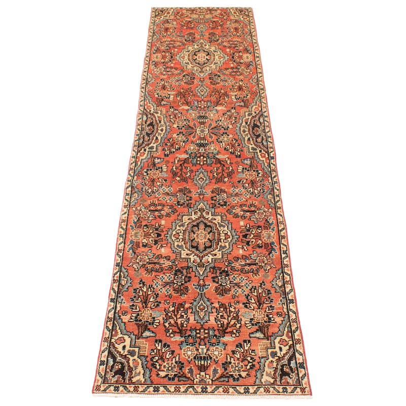 ECARPETGALLERY Hand-knotted Andelz Red Wool Rug - 2'9 x 12'4