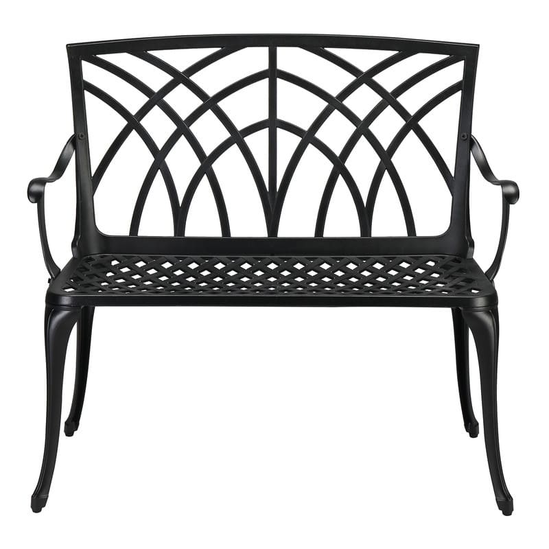 Karlhome Patio Garden Park 38 in. Aluminum Bench - Black