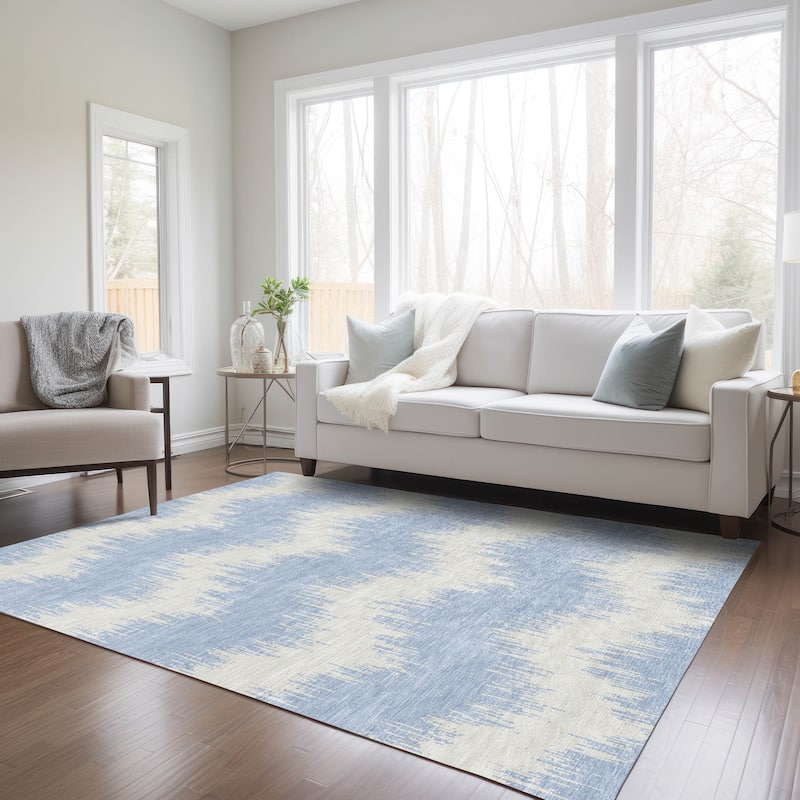 Machine Washable Indoor/ Outdoor Chantille Chevron Modern Rug