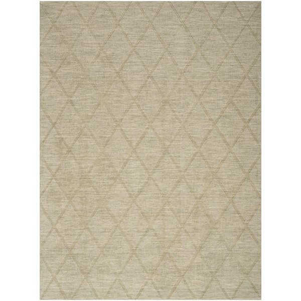 slide 2 of 4, Nourison Wool Haven Indoor only Diamond Wool Area Rug 3' 9" x 5' 9" - Sage - Rectangle