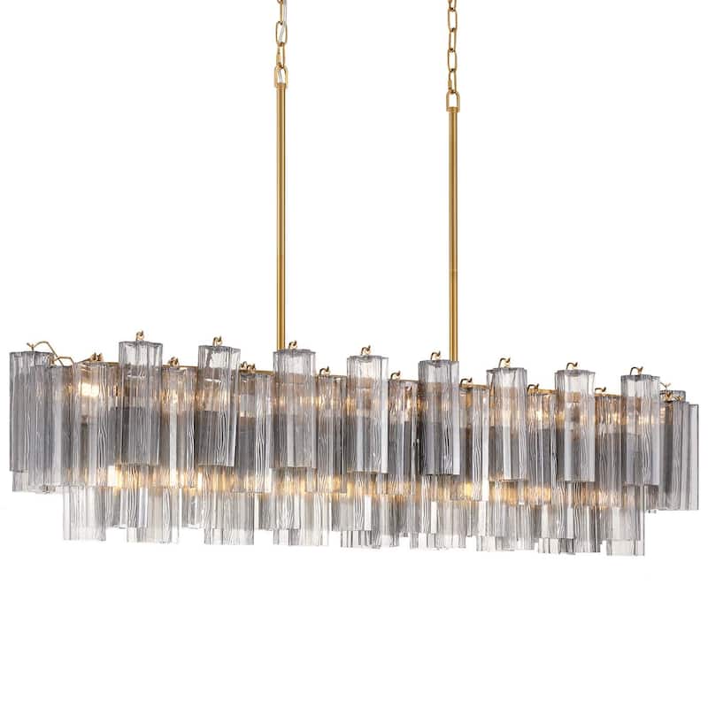 Crystorama Lighting Group ADD-317-SM Addis 14 Light 52" Wide Linear - Aged Brass