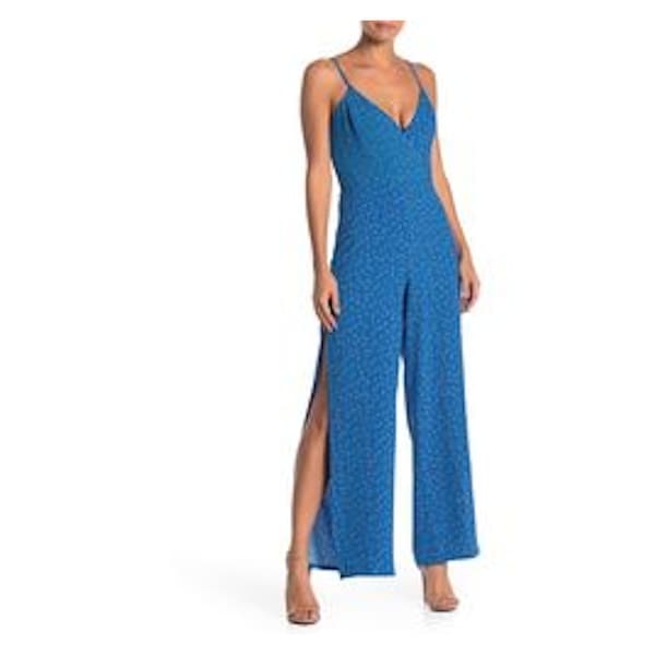 MATERIAL GIRL Blue Spaghetti Strap Tank Jumpsuit Size XL. Opens flyout.