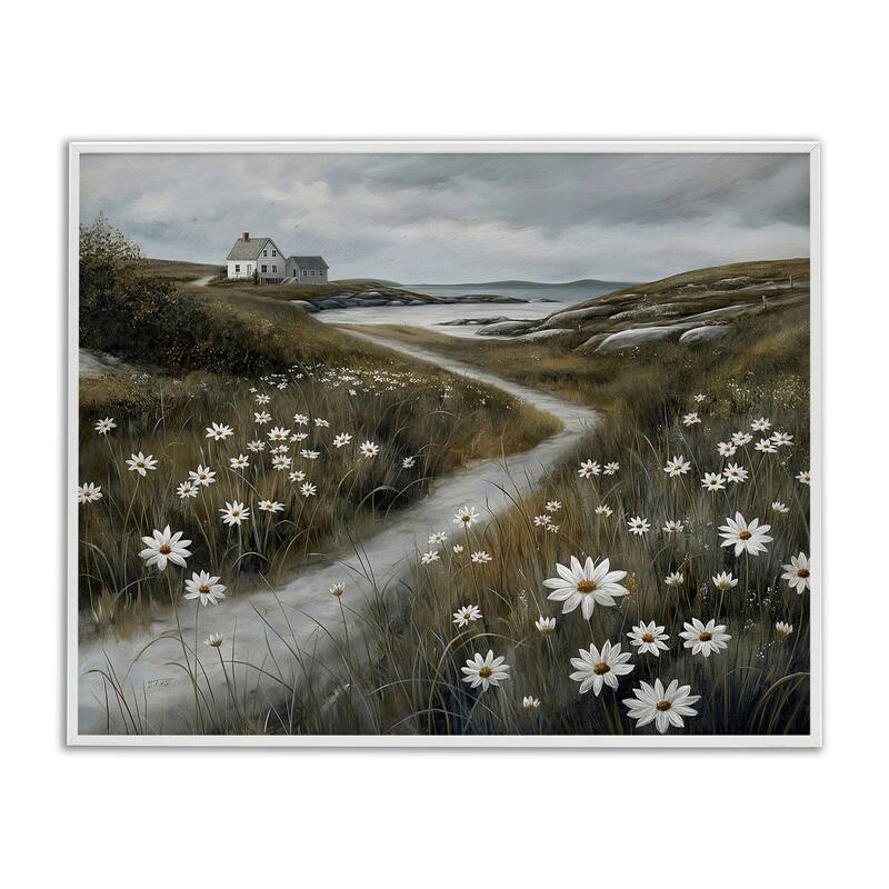 Stupell Serene Coastal Cottage Path Framed Giclee Art Design By Imagine It Images - 30 x 24 - White
