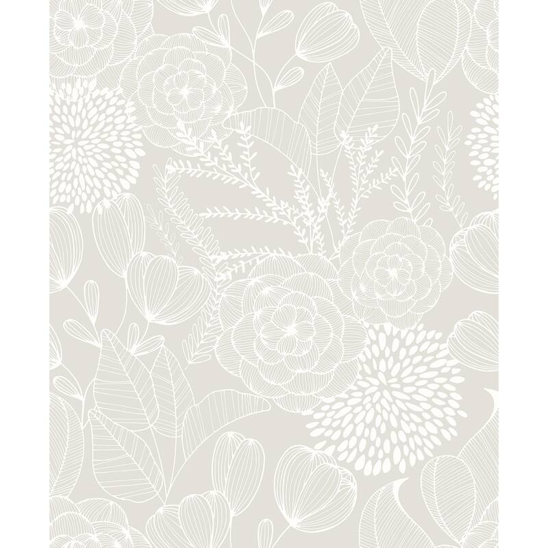 A-Street Prints Alannah Bone Bone Botanical Wallpaper