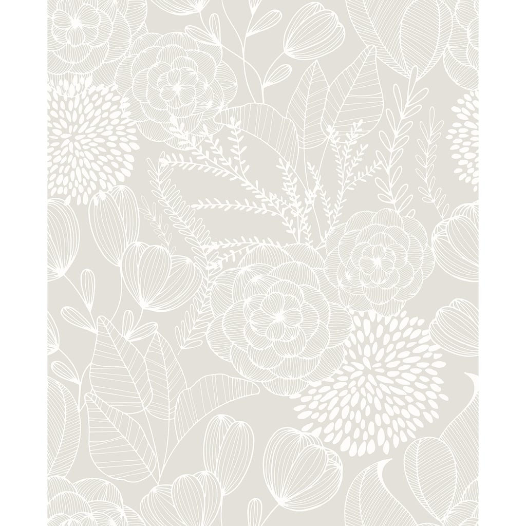 A-Street Prints Alannah Bone Bone Botanical Wallpaper