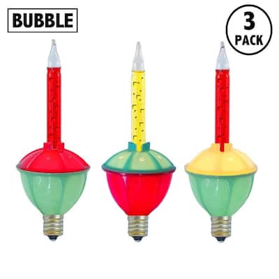 3 Pack Christmas Bubble Light Replacement Pack, Red and Yellow Liquid