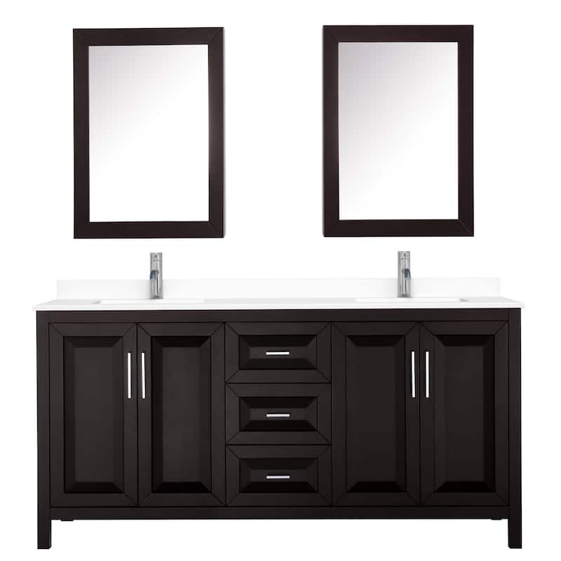 Wyndham Collection Daria 72" Free Standing Double Basin Vanity Set