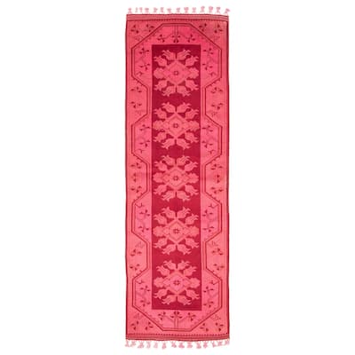 ECARPETGALLERY Hand-knotted Color Transition Red Wool Rug - 2'8 x 8'4