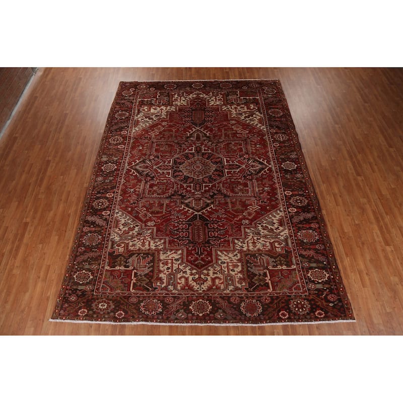 Vegetable Dye Heriz Persian Living Room Area Rug Wool Hand-knotted - 9'6" x 12'10"