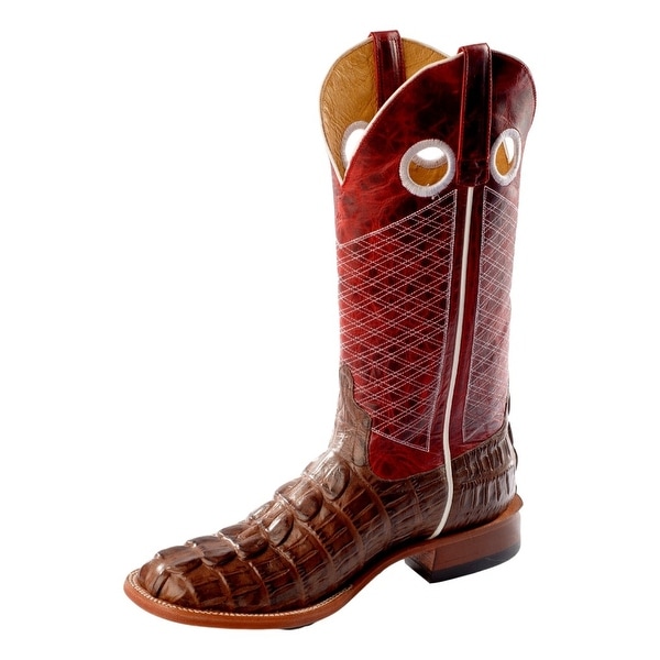 Shop Horse Power Western Boots Men Croc Print Roper Square Chocolate