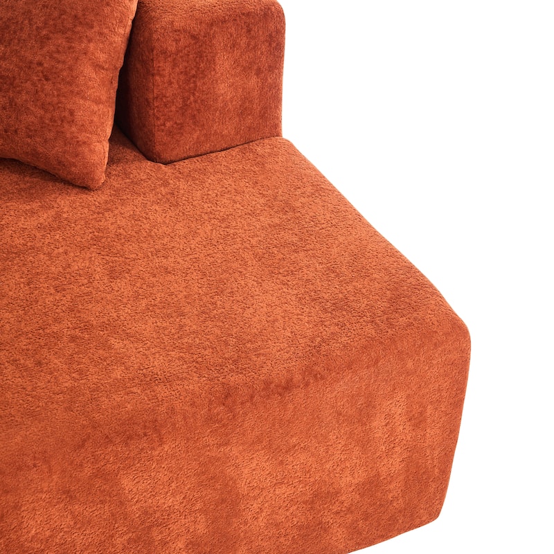 Memory Foam Curved Modular Couch Chenille Deep Seat Sectional Sofa