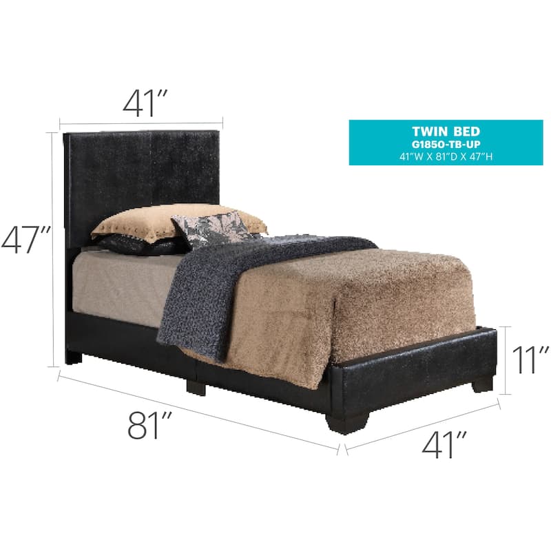 Twin Bed Frame - Black Metal Platform Bed - 41x81 Inch - Easy Assembly