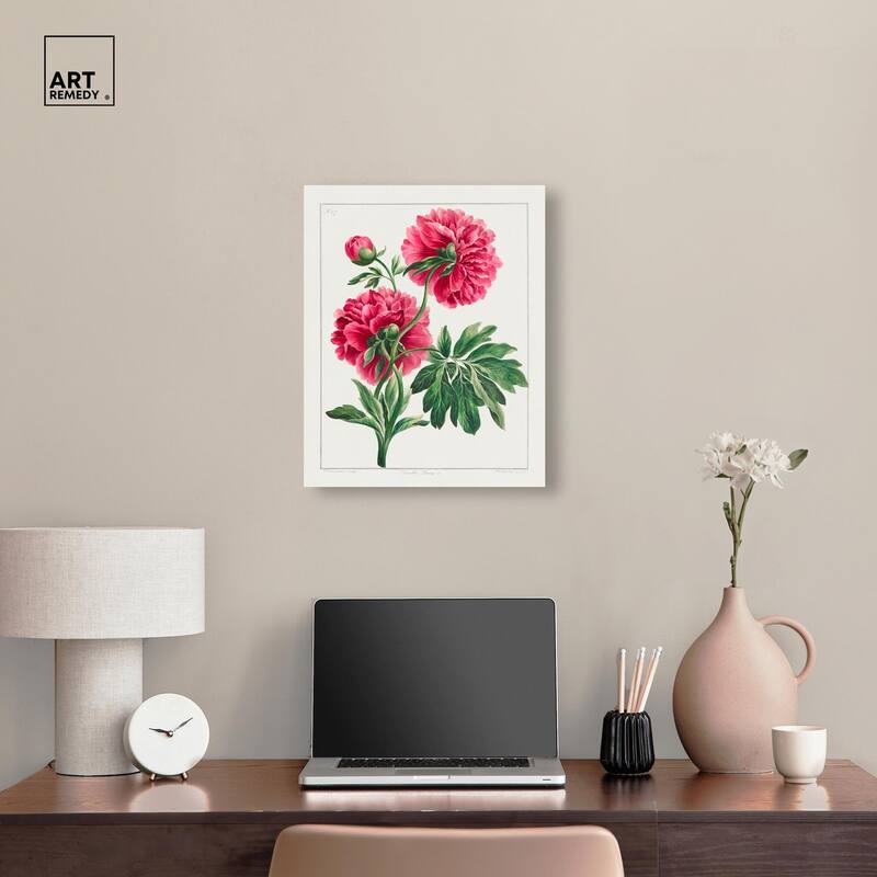 Double Peony (1789) Canvas by Art Remedy, Gallery Wrapped