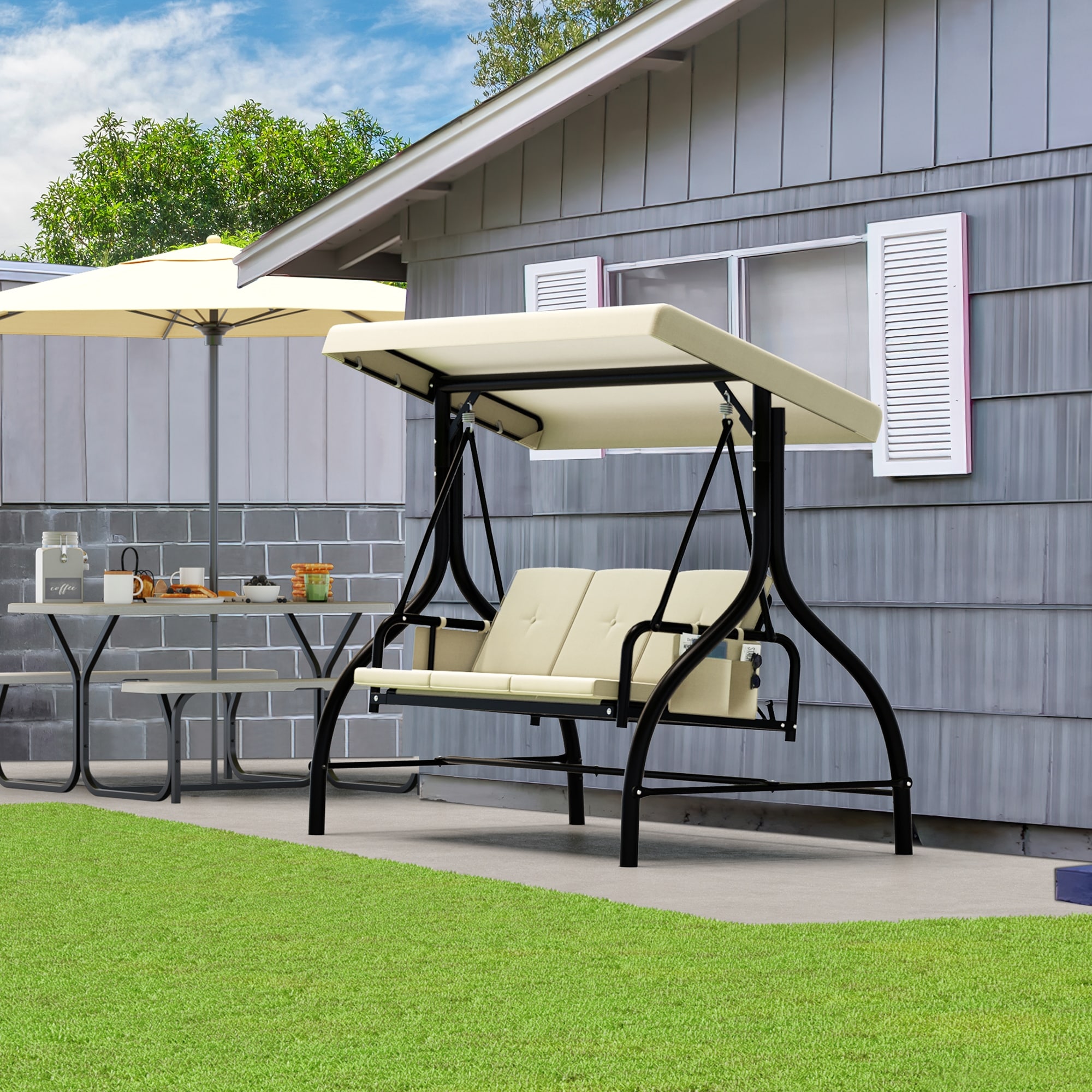 Aluminium garden sales swing seat