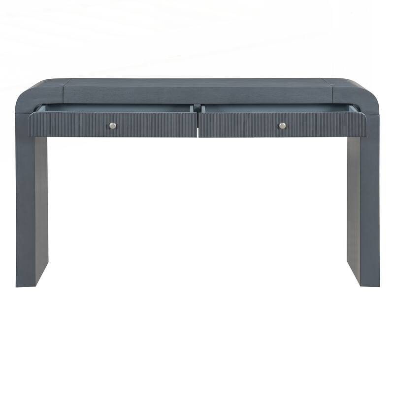 Rustic Console Table with Fluted Drawer Front