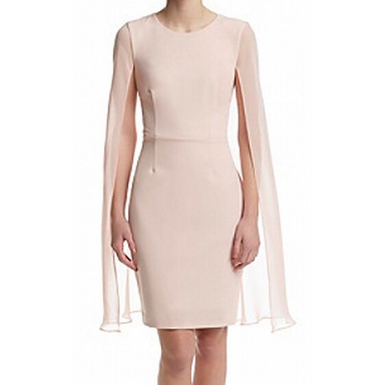 calvin klein crepe cape dress