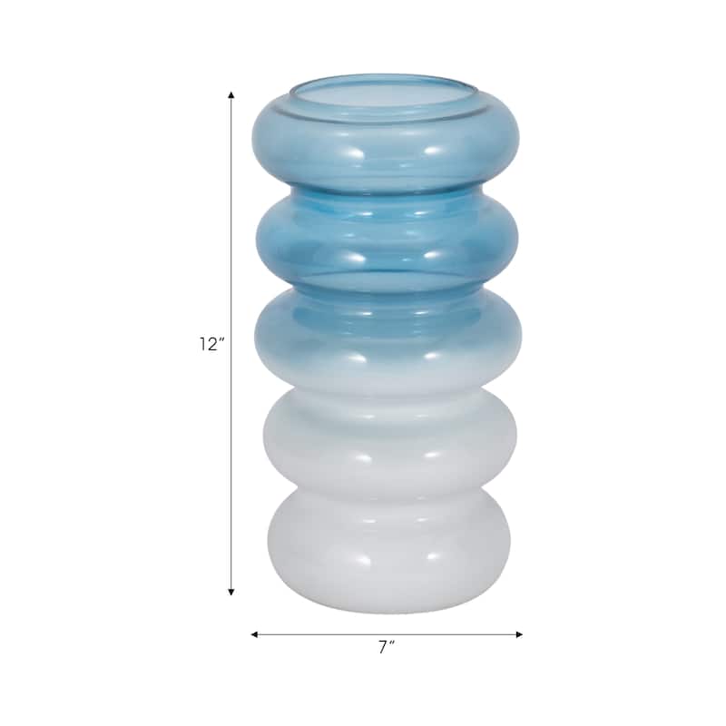 Sagebrook Home Glass Vase with Bold Bubble Design, Coastal Style