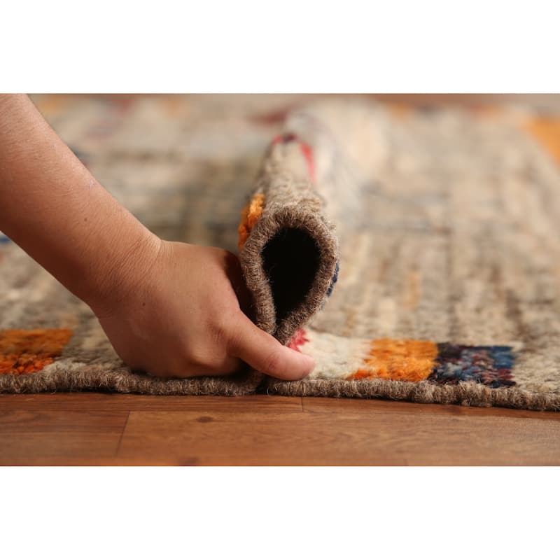 Geometric Moroccan Oriental Area Rug Handmade Wool Carpet - 7'0" x 9'8"