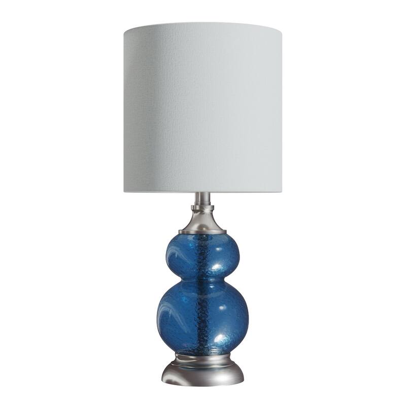 Belle 20.75" Wrinkle Glass Accent Lamp with Linen Shade (Set of 2)