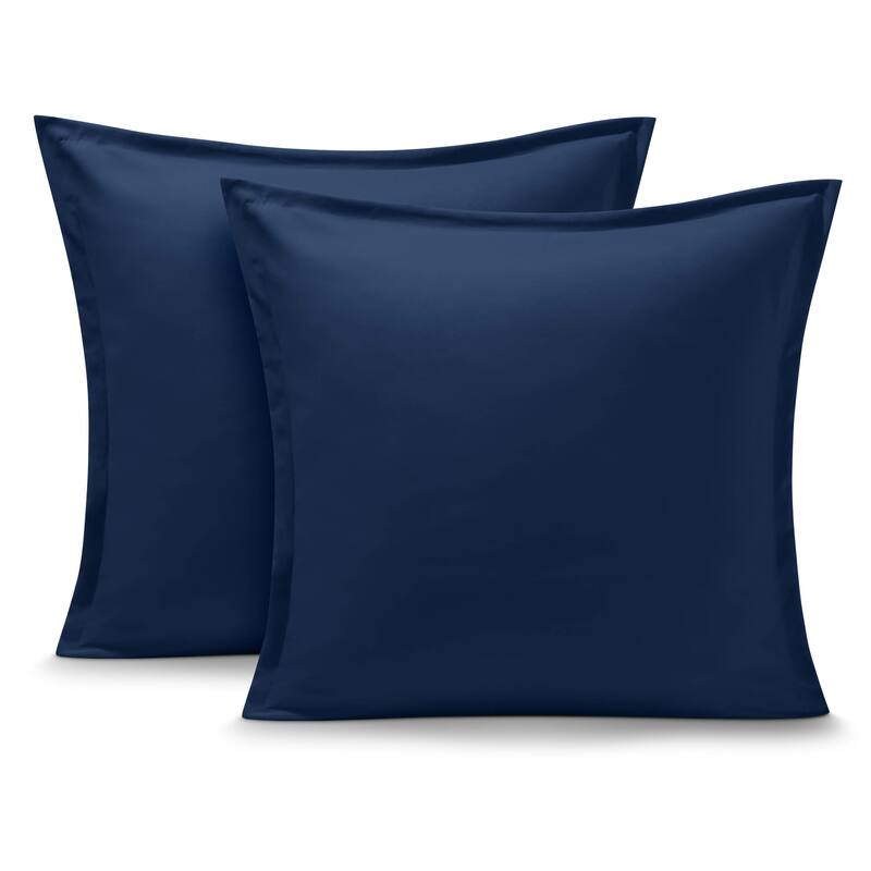 Bare Home Double Brushed Pillow Shams (Set of 2) - Euro - Dark Blue