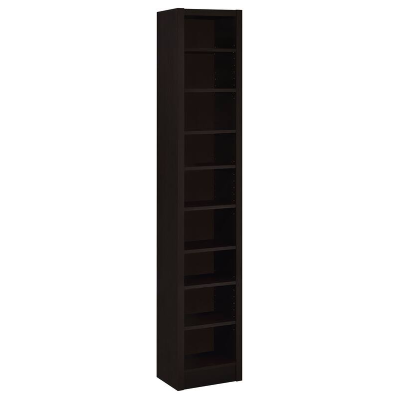 Modern 71-inch 9-shelf Bookcase Brown Cappuccino Home Office Furniture