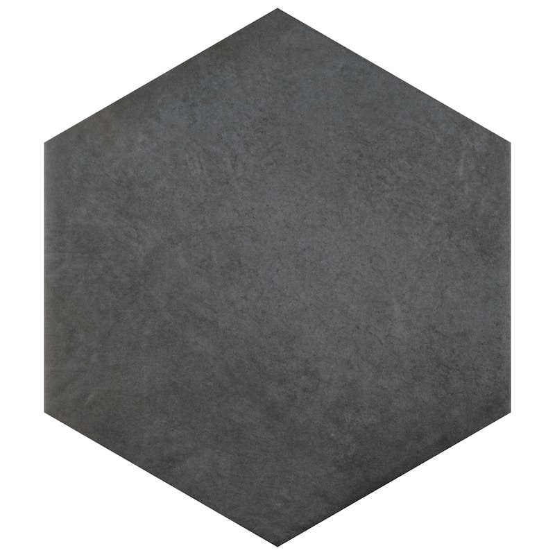 Merola Tile Heritage Hex Carbon 7" x 8" Porcelain Floor and Wall Tile