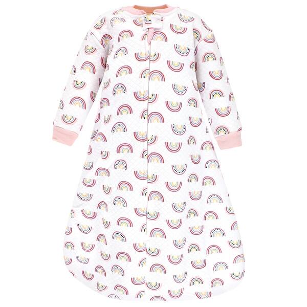 slide 1 of 1, Hudson Baby Infant Girl Premium Quilted Long Sleeve Sleeping Bag and Wearable Blanket, Modern Rainbow 12-18 Months - Modern Rainbow