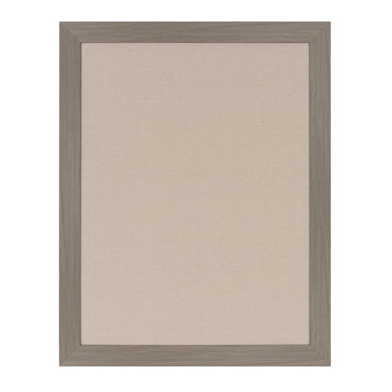 DesignOvation Beatrice Framed Linen Fabric Pinboard - 23x29 - greywash