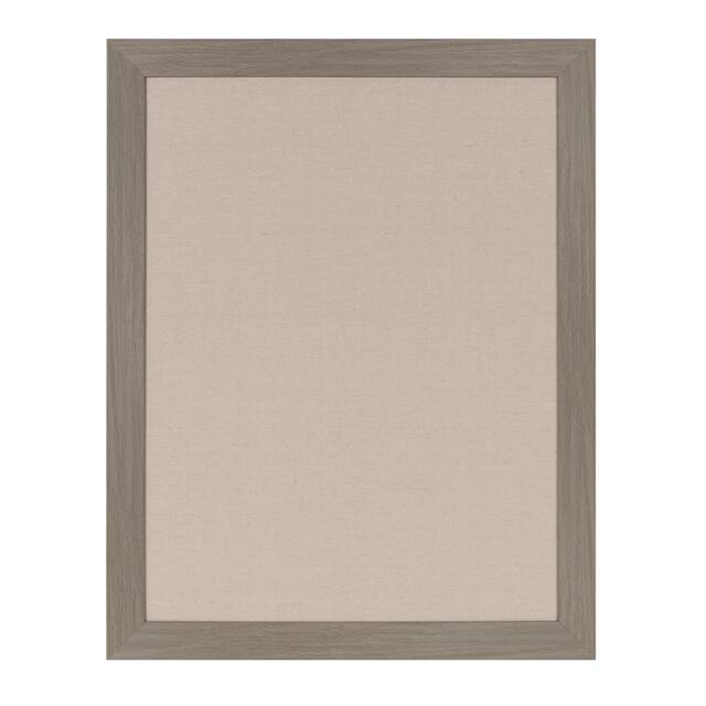 DesignOvation Beatrice Framed Linen Fabric Pinboard - 23x29 - greywash
